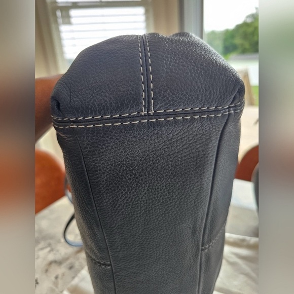 Coach Lexy F28997 Tote Bag Leather Navy Blue - Picture 9 of 16